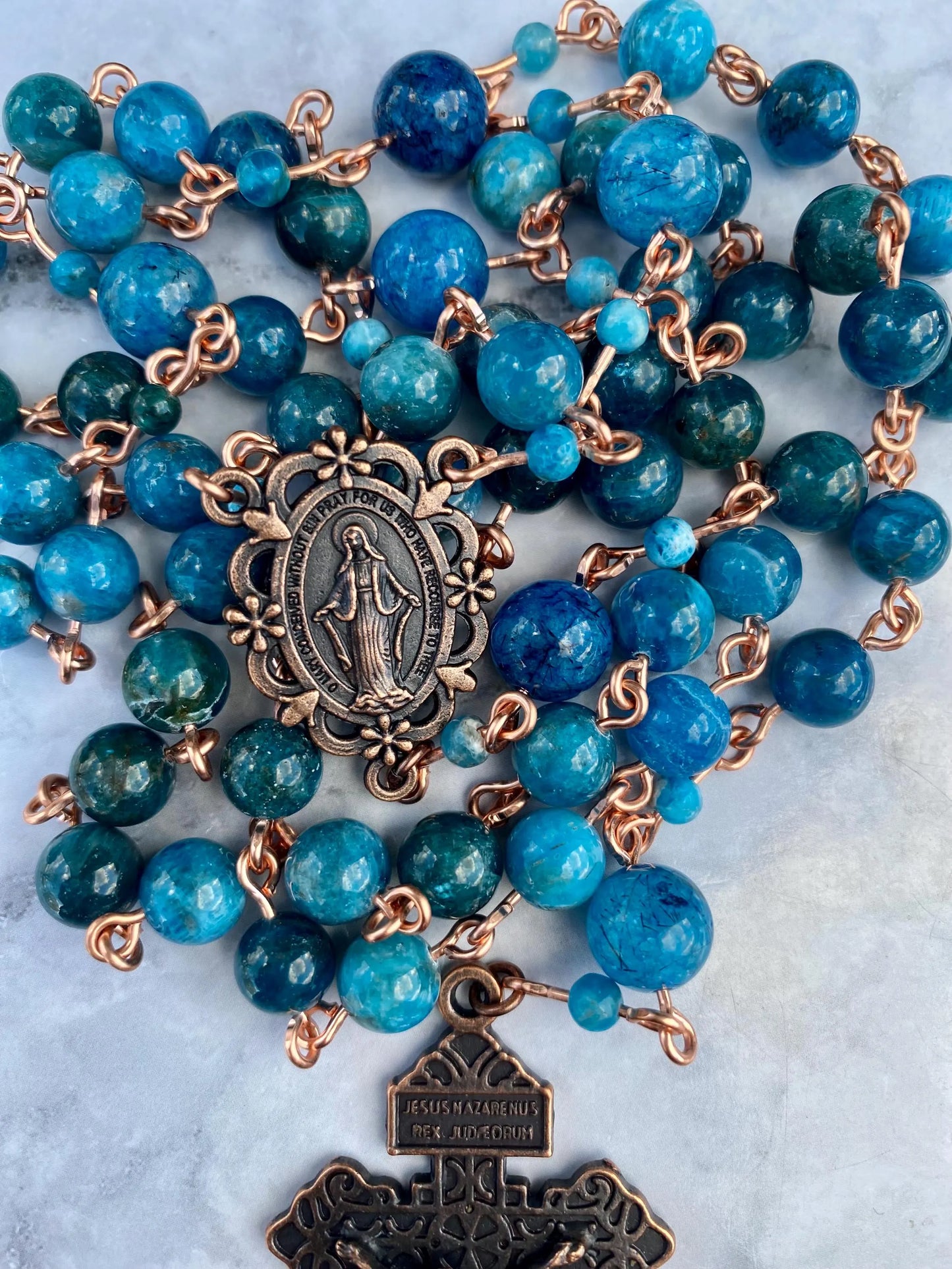 Blue Green Gemstone Rosary