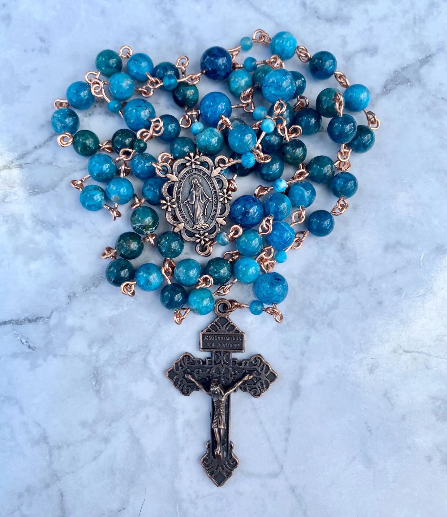 Blue Green Gemstone Rosary