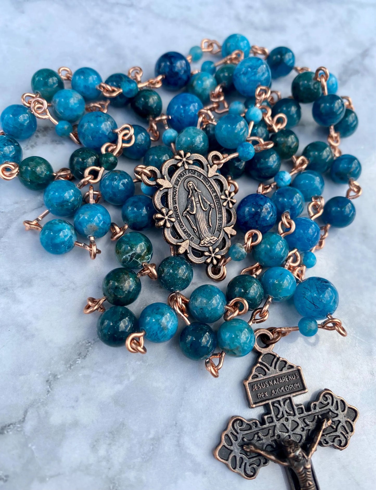 Blue Green Gemstone Rosary