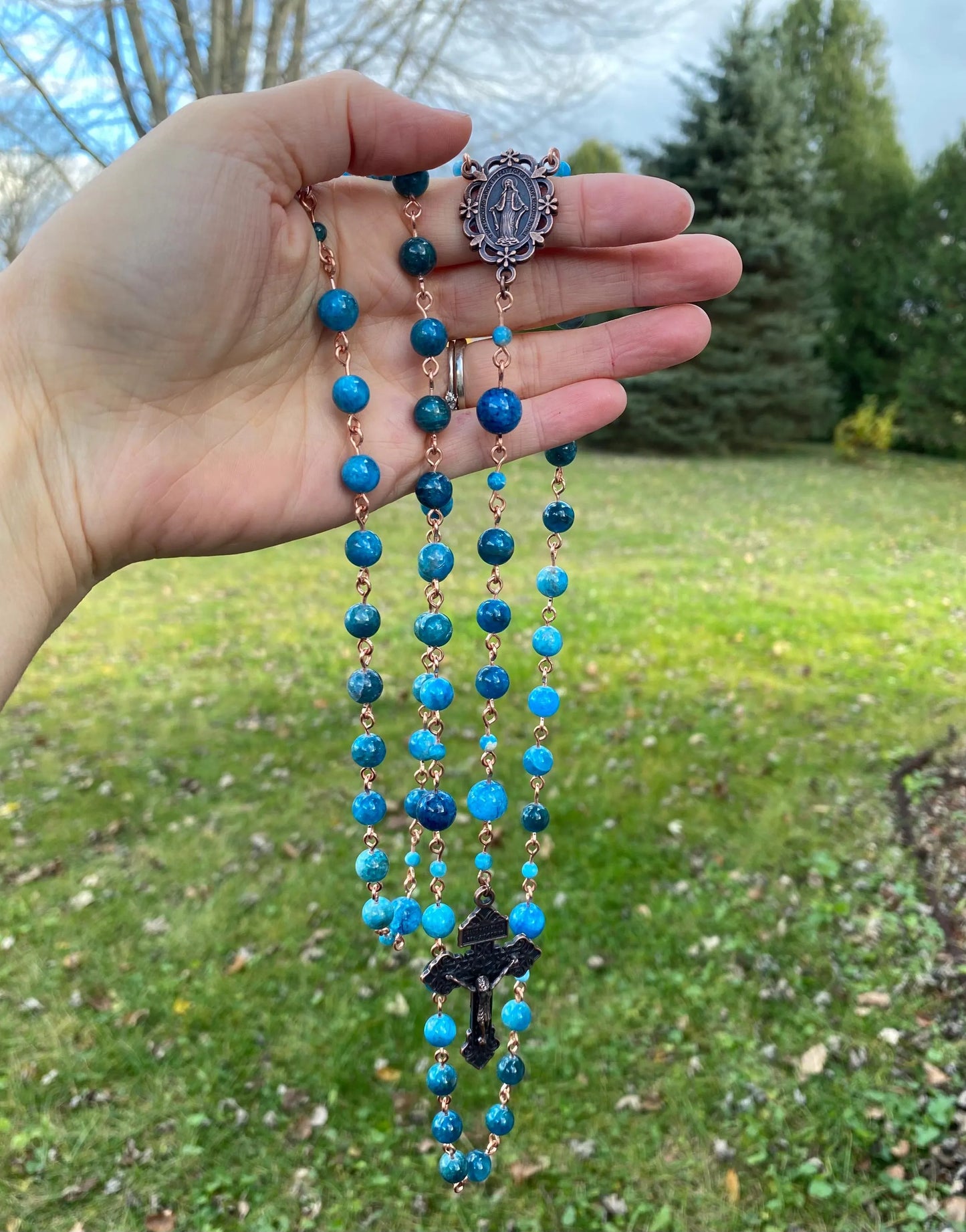Blue Green Gemstone Rosary