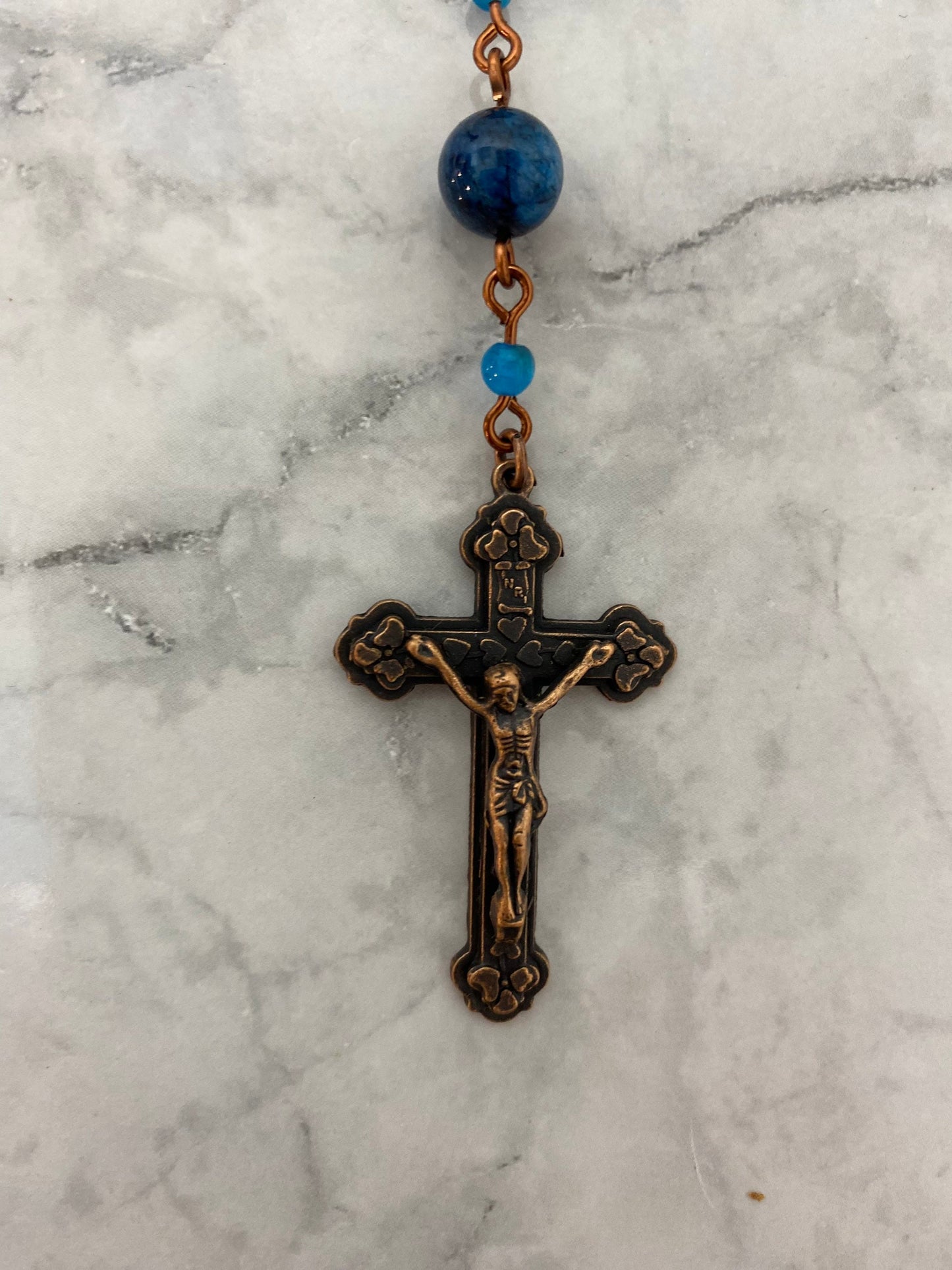 Blue Gemstone Mini Rosary - Pacific Divine Chaplet