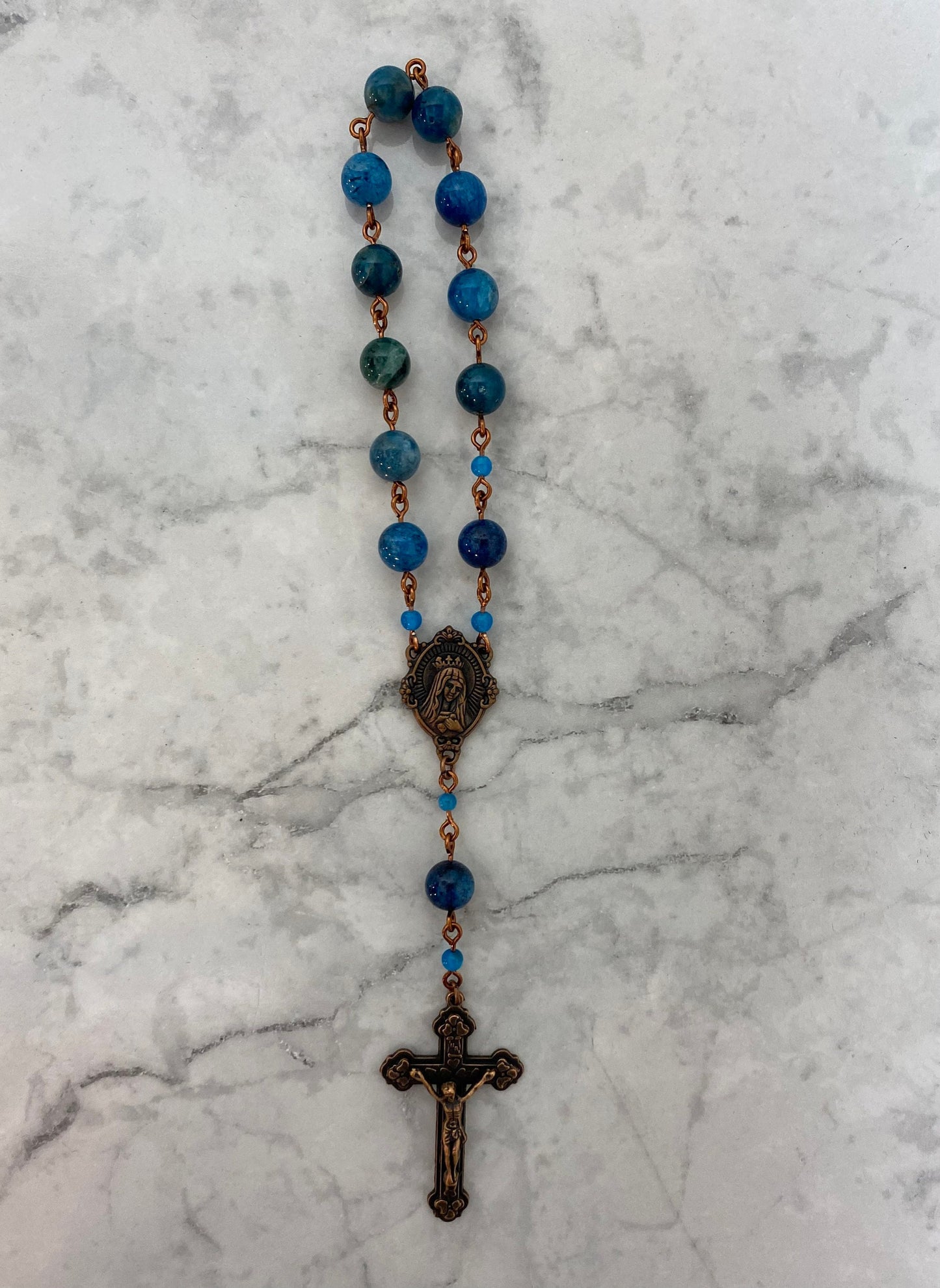 Blue Gemstone Mini Rosary - Pacific Divine Chaplet