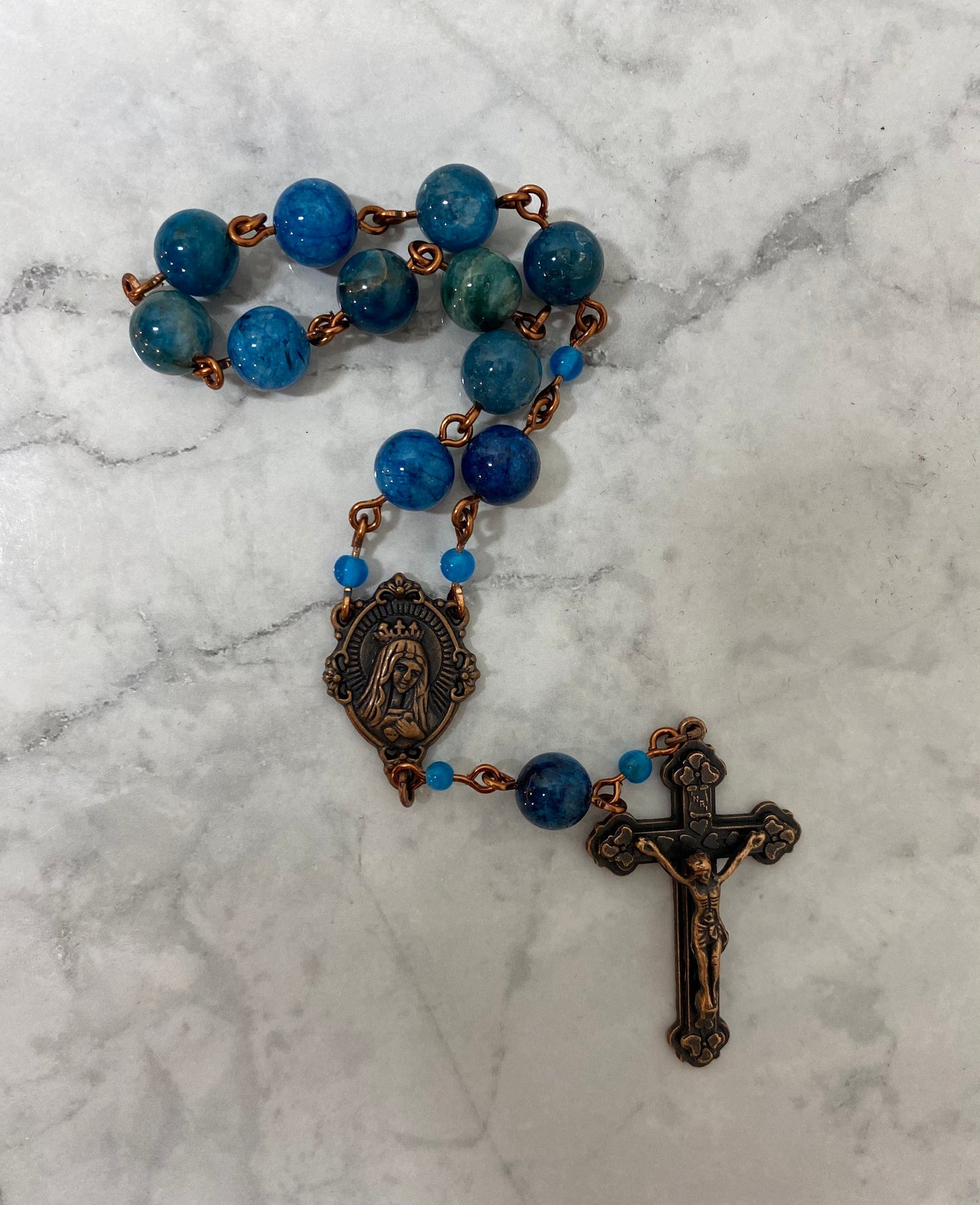 Blue Gemstone Mini Rosary - Pacific Divine Chaplet