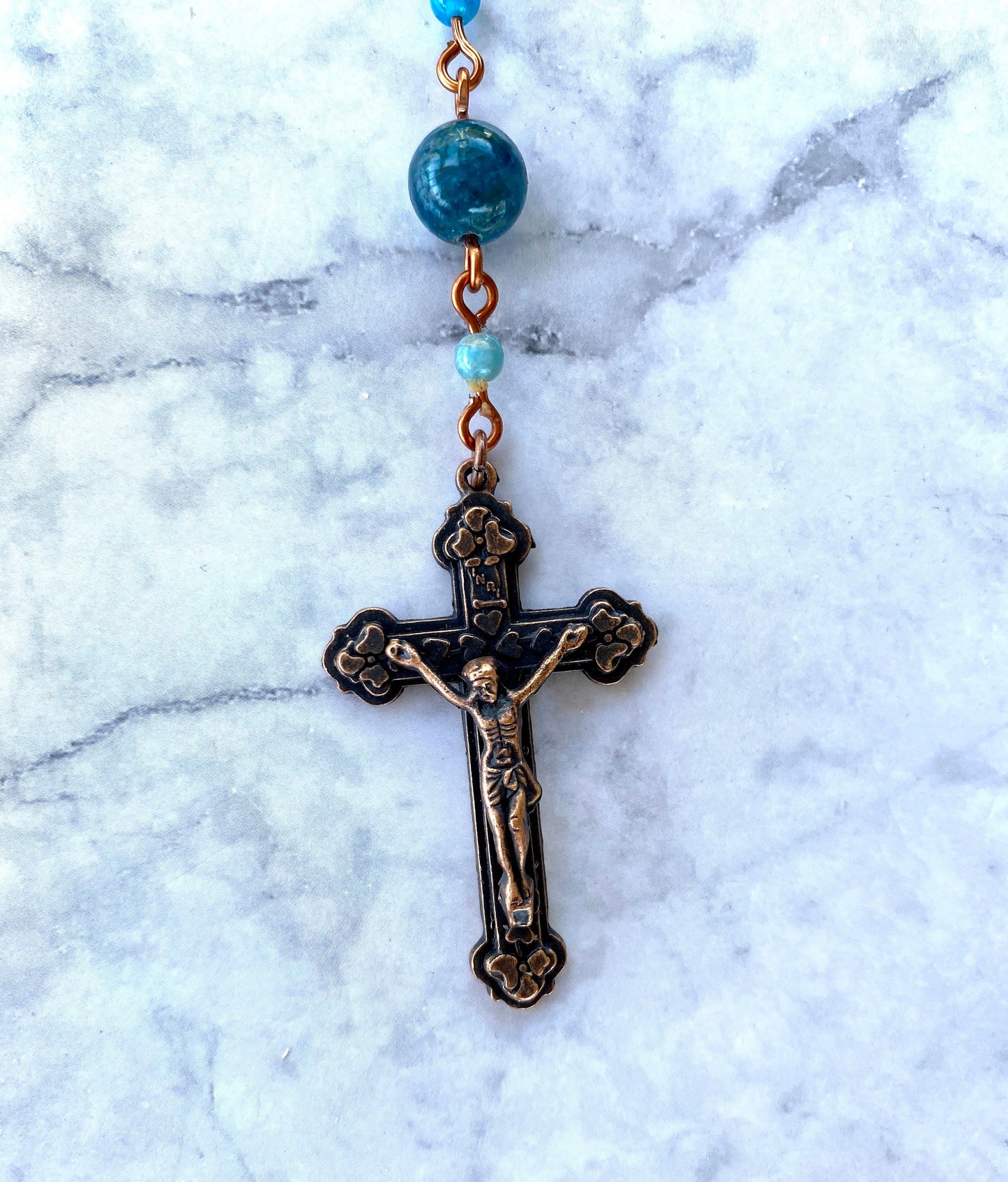 Blue Gemstone Mini Rosary - Pacific Divine Chaplet