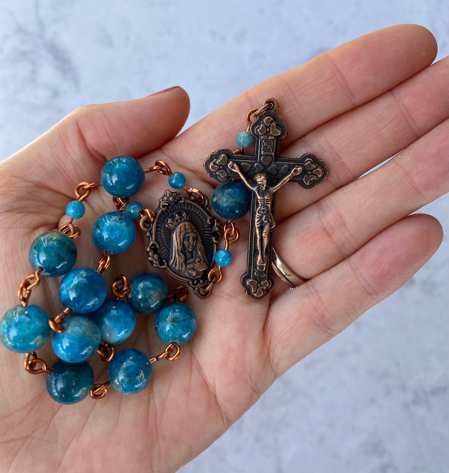 Blue Gemstone Mini Rosary - Pacific Divine Chaplet