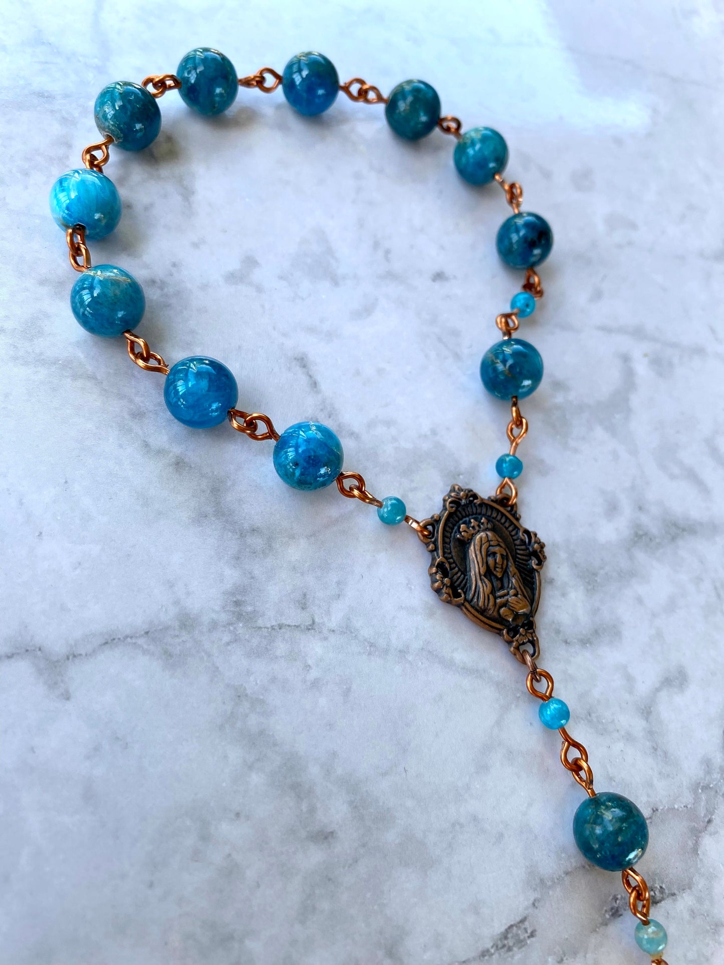Blue Gemstone Mini Rosary - Pacific Divine Chaplet
