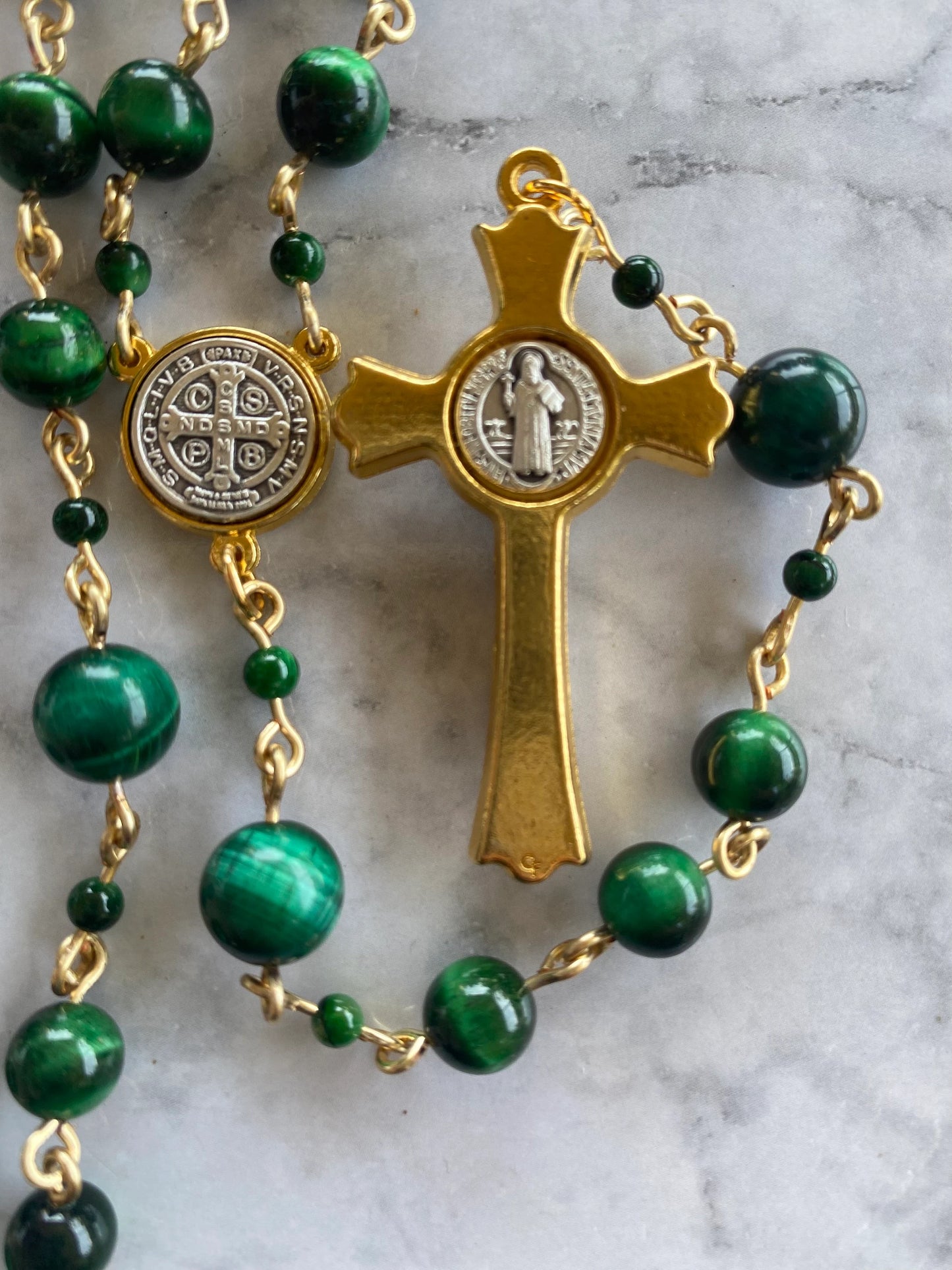 Green Tiger Eye Rosary