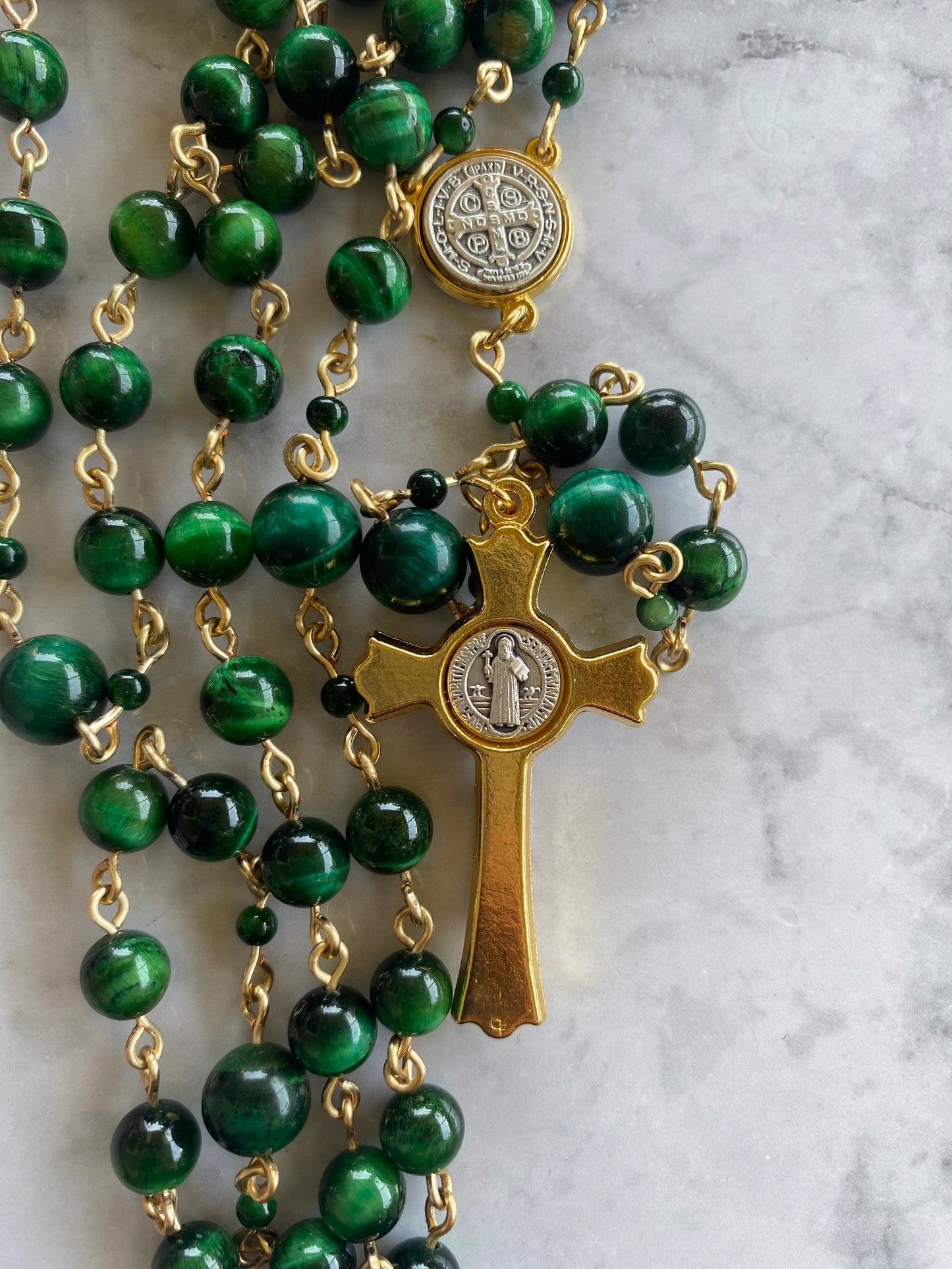 Green Tiger Eye Rosary