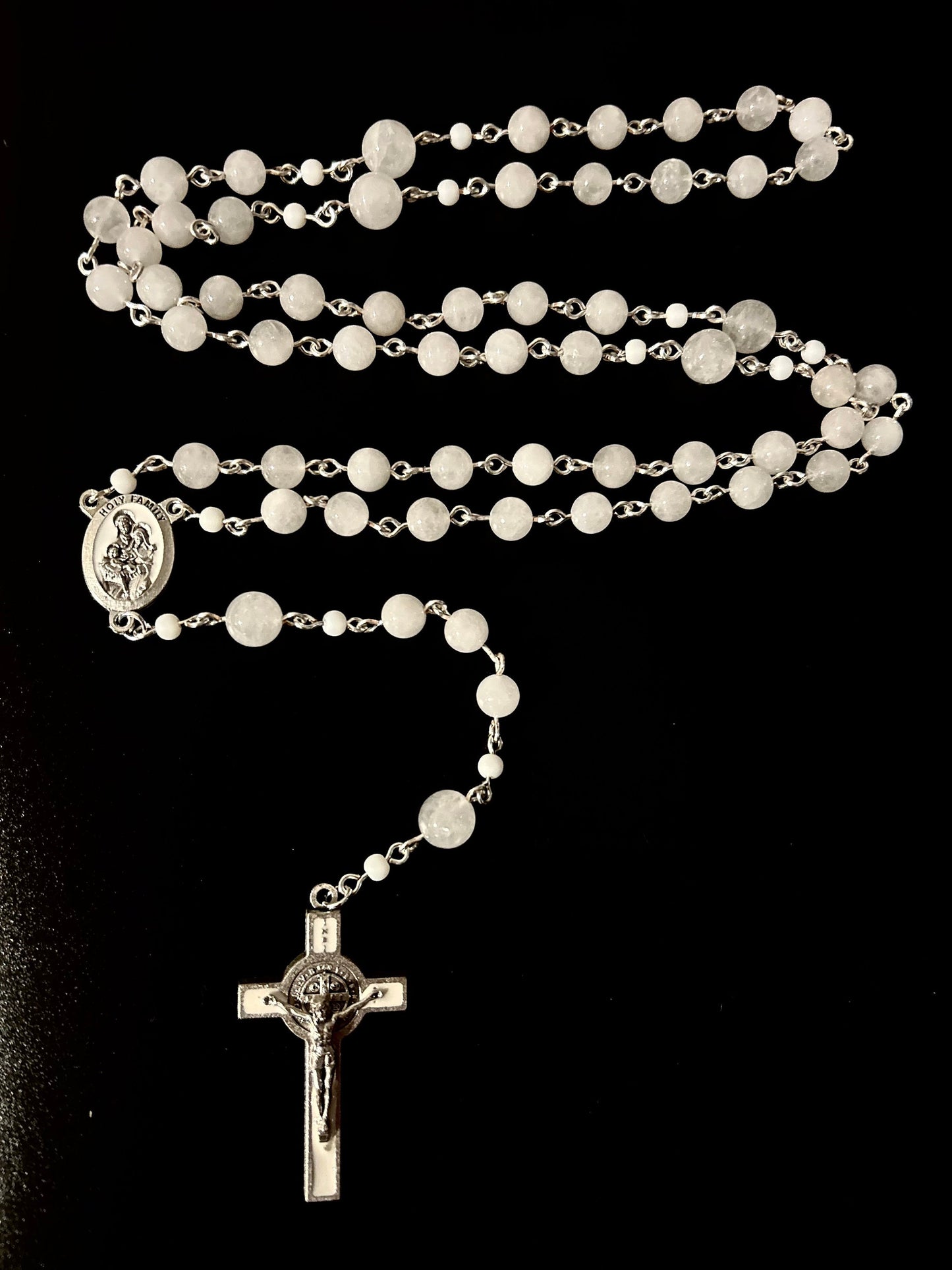 Large Bead White Rosary