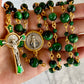 The Emerald Guardian Heritage Rosary – Green Tiger Eye & Enamel