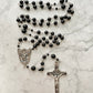 The Iron Vigil Rosary – Black Spinel & Silver