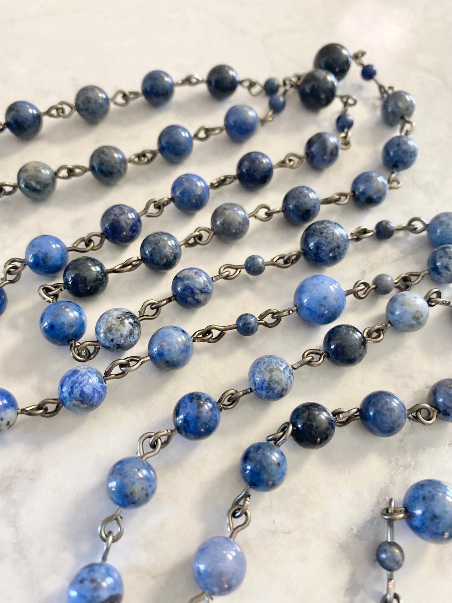 The Midnight Sentinel Pardon Rosary – Dumortierite & Gunmetal