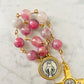 Rose & Gold Madagascar Rhodonite "Mercy" Pocket Rosary
