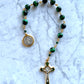 The Verdant Guardian Decade Rosary – Green Tiger Eye & St. Benedict