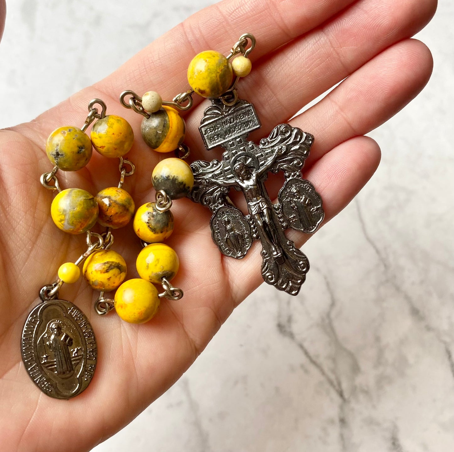 Solar Vigilance "Benedictine" Pocket Rosary:  Radiant. Fortified. Fearless.