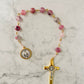 Rose & Gold Madagascar Rhodonite "Mercy" Pocket Rosary