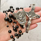 The Iron Vigil Rosary – Black Spinel & Silver