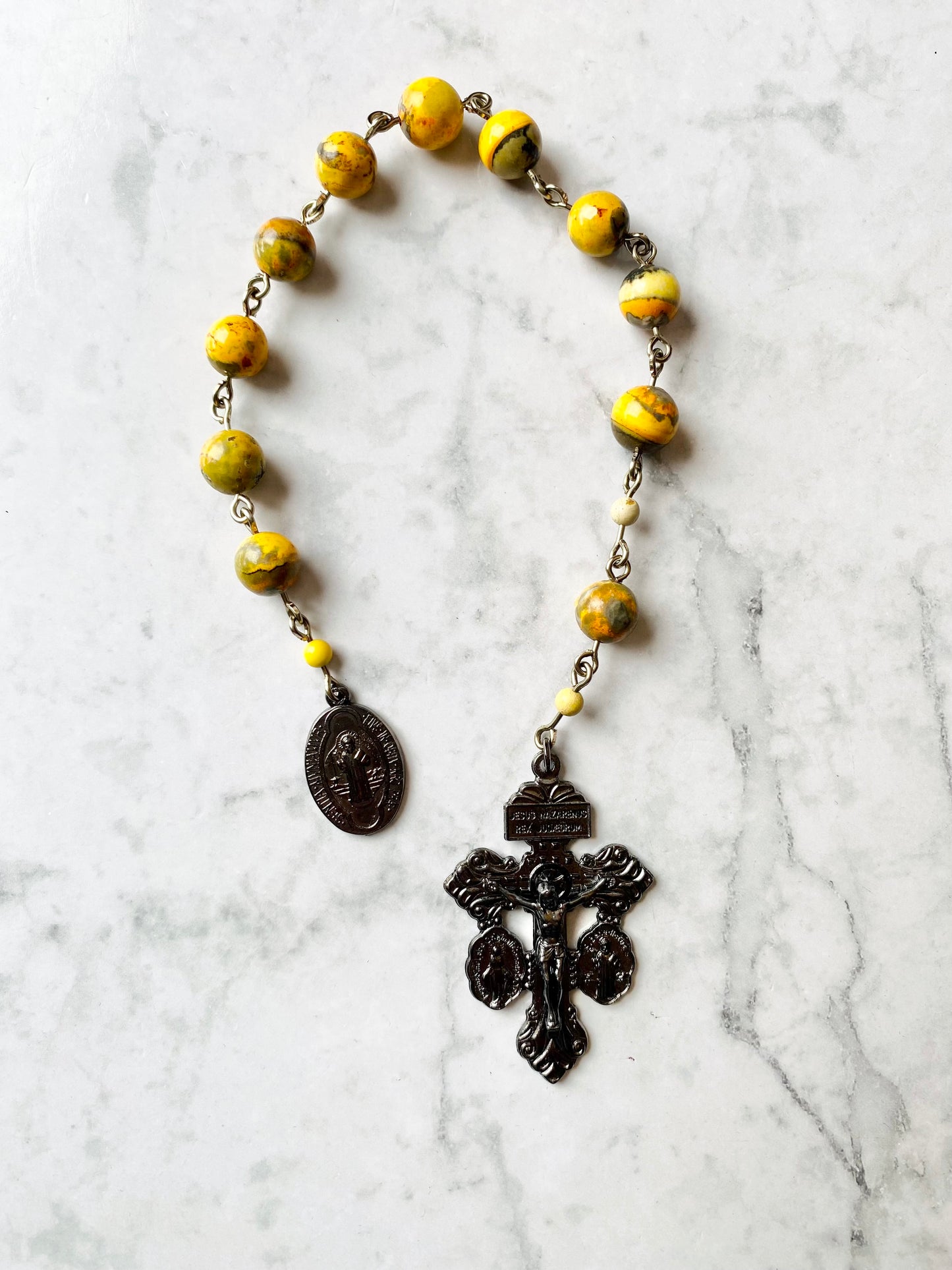 Solar Vigilance "Benedictine" Pocket Rosary:  Radiant. Fortified. Fearless.