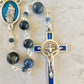 The Holy Family Midnight Ocean Rosary – Dumortierite & Blue Enamel