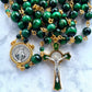 The Emerald Guardian Heritage Rosary – Green Tiger Eye & Enamel