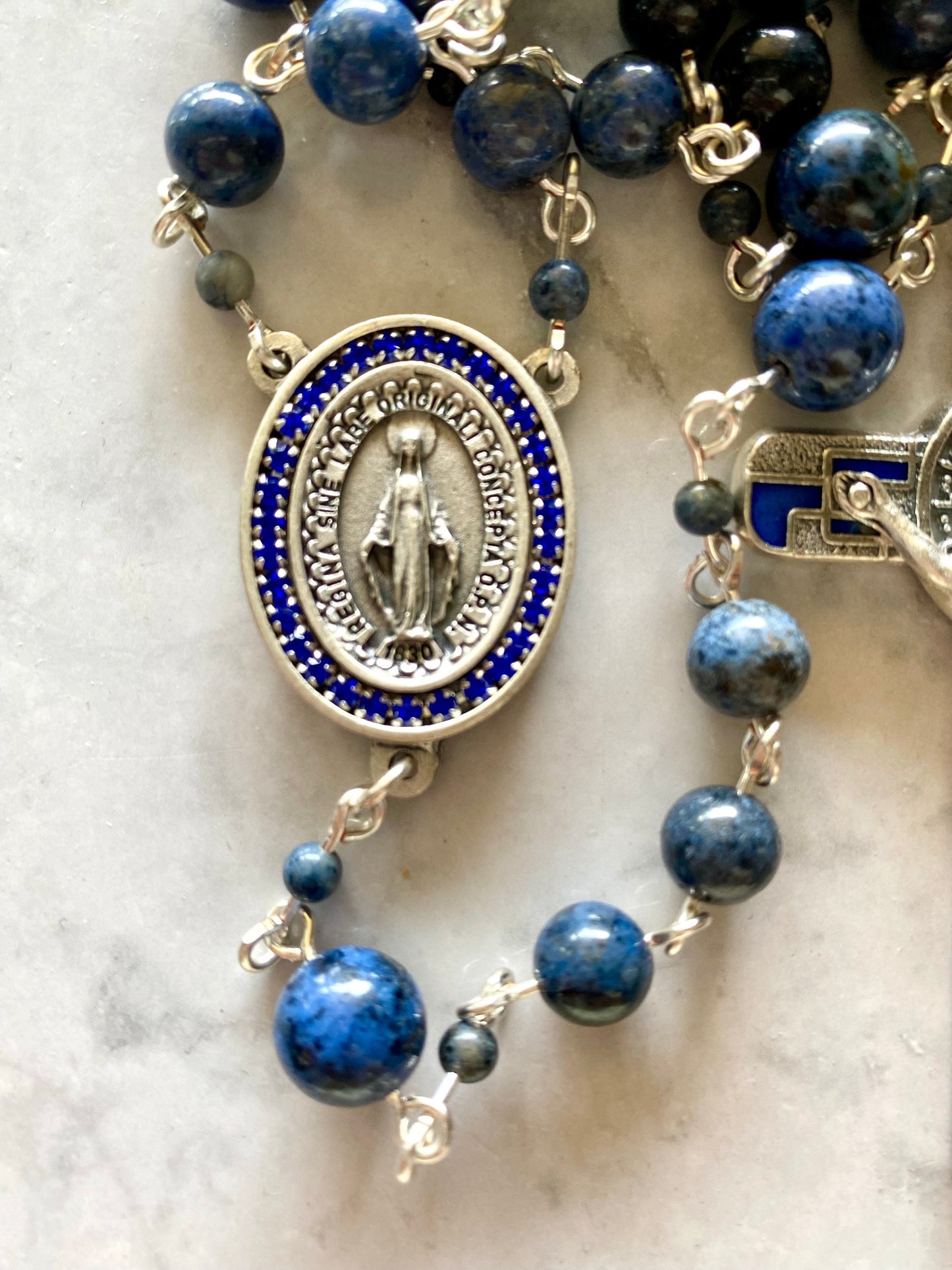 The Marian Vigil Rosary – Dumortierite & Silver