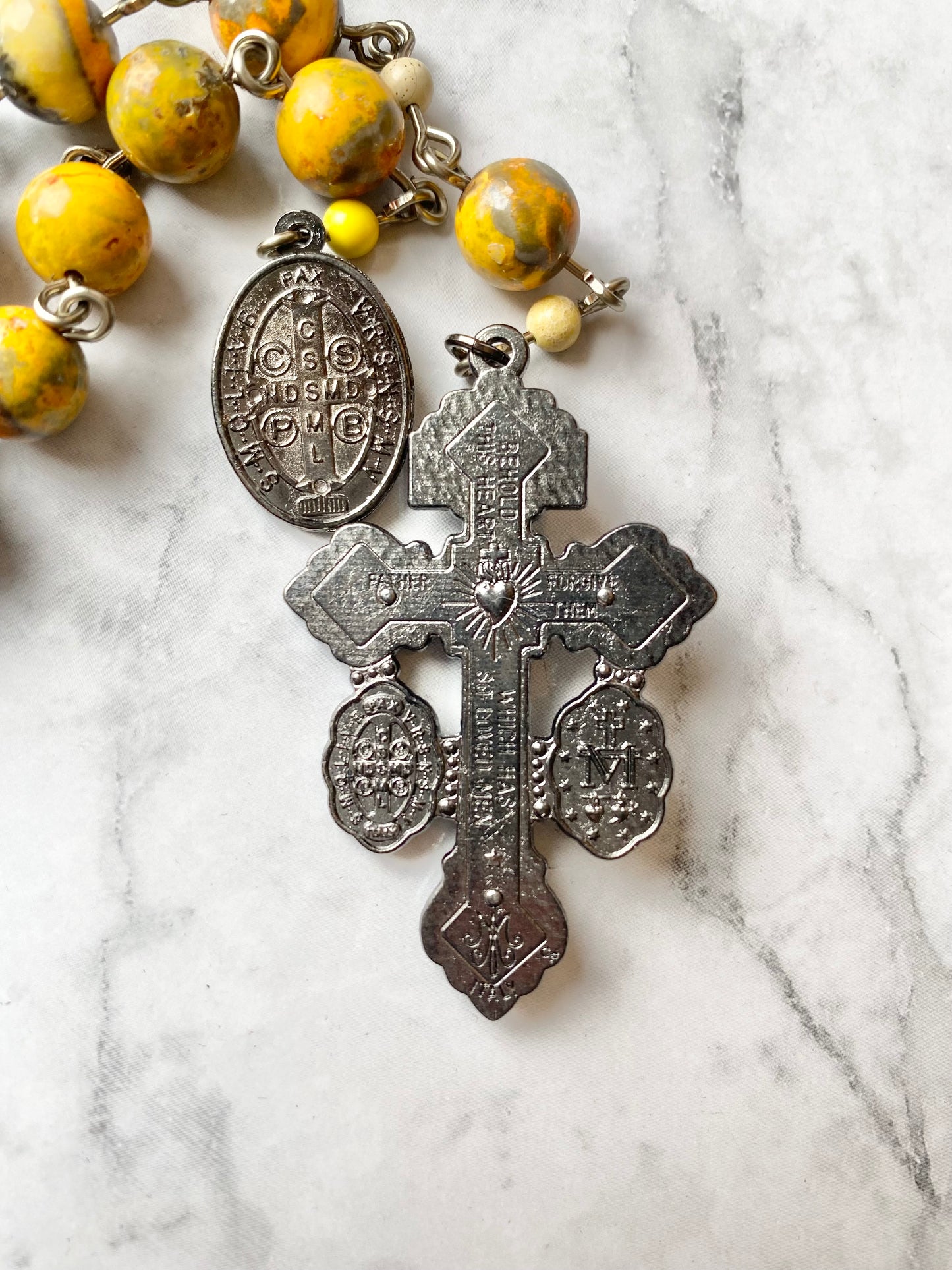 Solar Vigilance "Benedictine" Pocket Rosary:  Radiant. Fortified. Fearless.