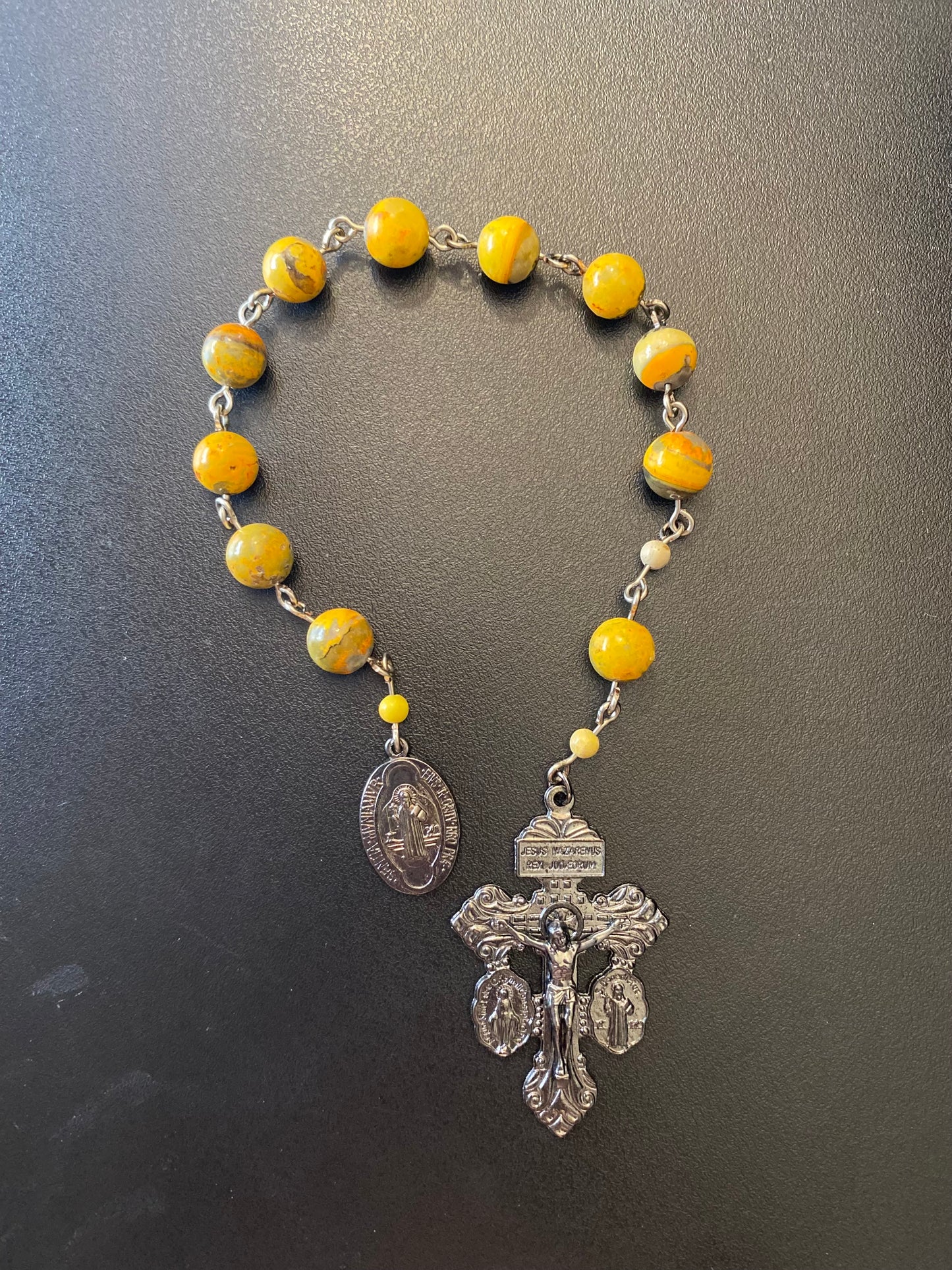 Solar Vigilance "Benedictine" Pocket Rosary:  Radiant. Fortified. Fearless.