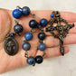 The Midnight Sentinel Pocket Rosary – Dumortierite & Crown of Thorns