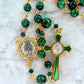 The Emerald Guardian Heritage Rosary – Green Tiger Eye & Enamel