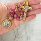 Rose & Gold Madagascar Rhodonite "Mercy" Pocket Rosary