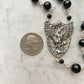 The Iron Vigil Rosary – Black Spinel & Silver