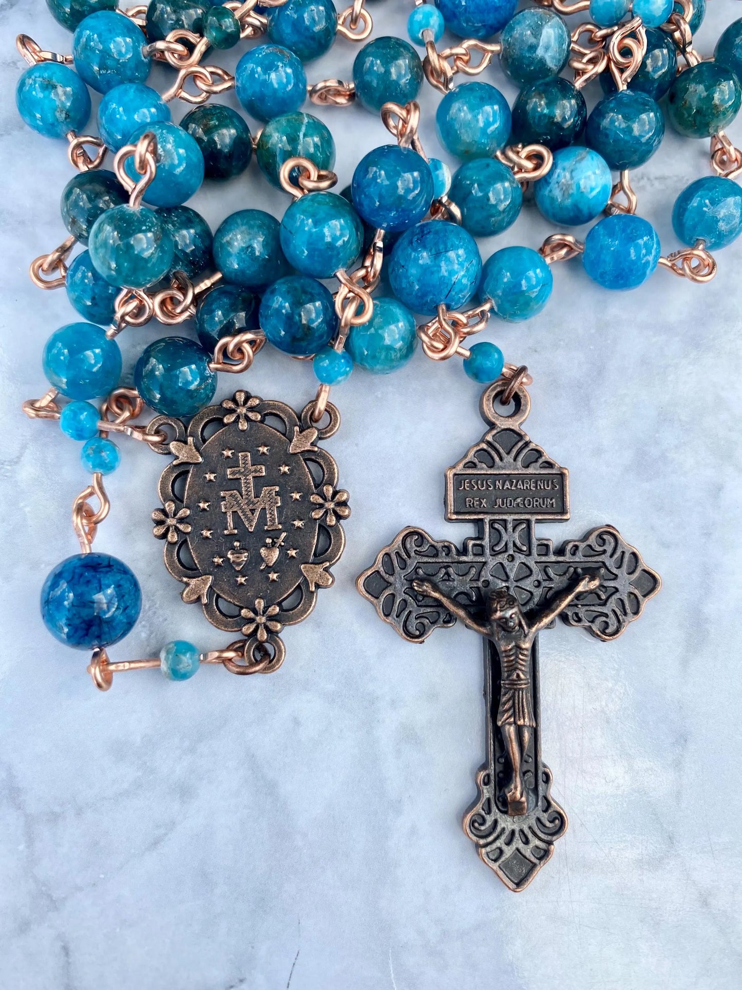 Blue Green Gemstone Rosary