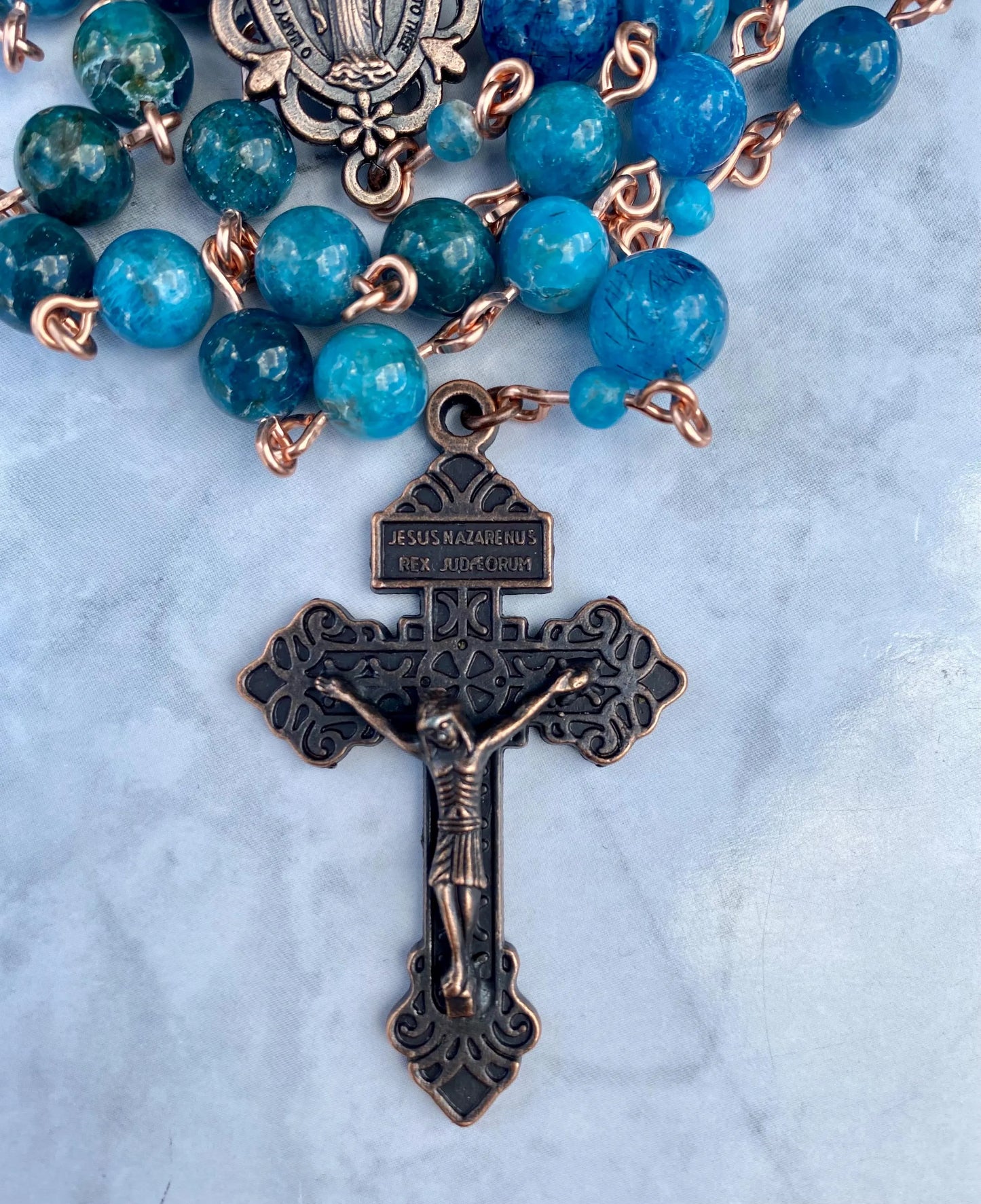 Blue Green Gemstone Rosary