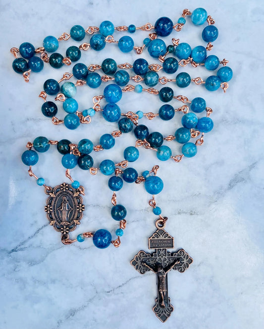 Blue Green Gemstone Rosary