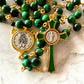 The Emerald Guardian Heritage Rosary – Green Tiger Eye & Enamel