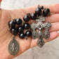 Midnight Black Spinel "Pardon" Pocket Rosary