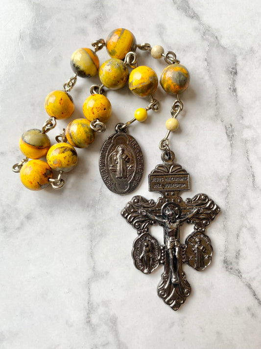 Solar Vigilance "Benedictine" Pocket Rosary:  Radiant. Fortified. Fearless.