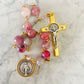 Rose & Gold Madagascar Rhodonite "Mercy" Pocket Rosary