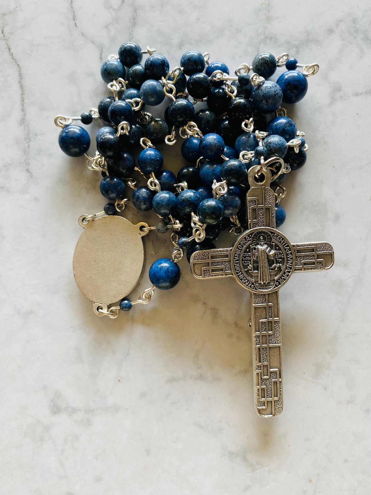The Marian Vigil Rosary – Dumortierite & Silver