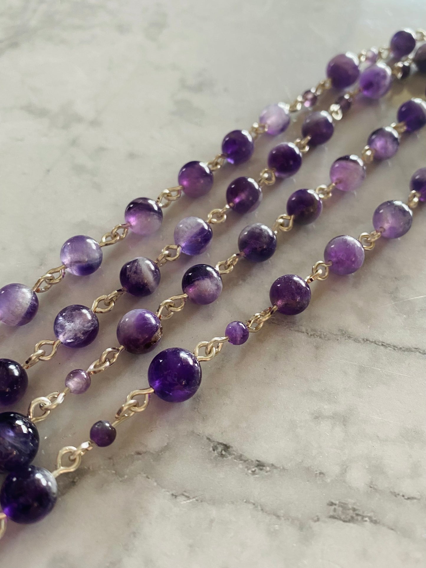 Large Bead Purple Rosary