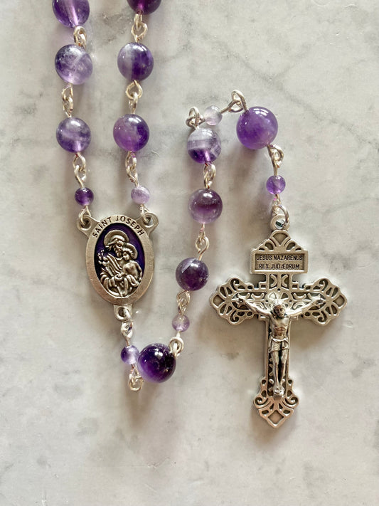 Large Bead Purple Rosary