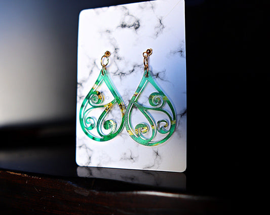 Emerald and Gold Earrings