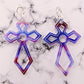 Purple Cross Earrings