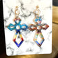 Purple Cross Earrings