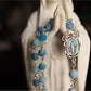 Cracked Matte Blue Gemstone - Durable Holy Rosary - Miraculous Medal Pardon Italy Crucifix - Natural Sky Agate - Catholic Prayer Beads Aqua