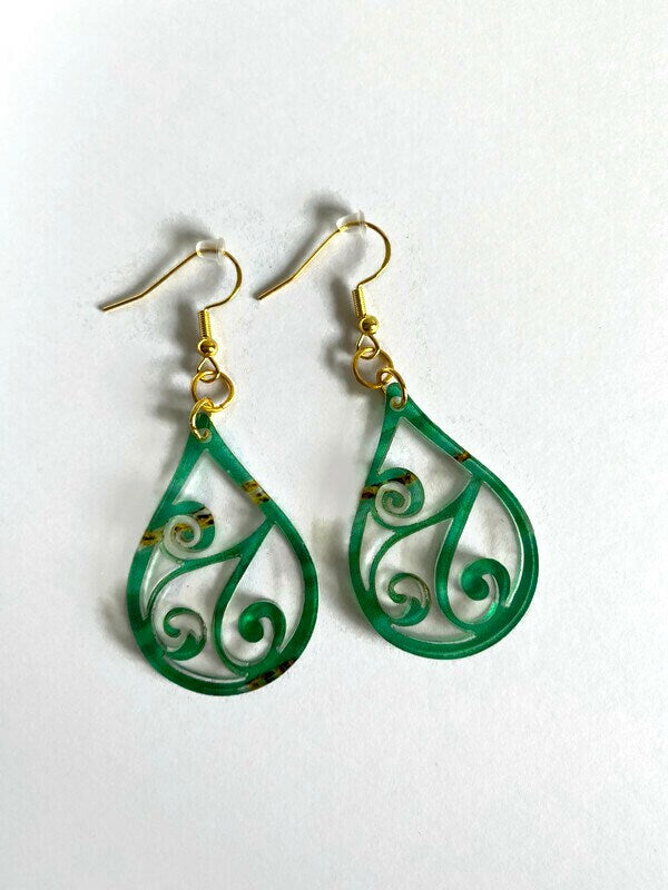 Emerald and Gold Earrings