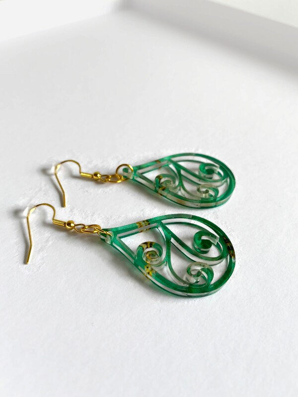 Emerald and Gold Earrings