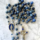 Blue Enamel St. Benedict Crucifix Gemstone Rosary