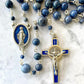 Blue Enamel St. Benedict Crucifix Gemstone Rosary