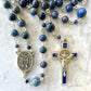 Blue Enamel St. Benedict Crucifix Gemstone Rosary